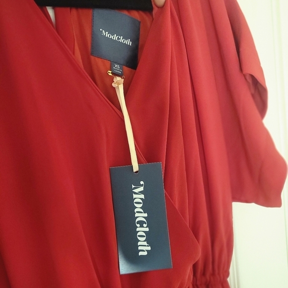 MODCLOTH Wide Leg Jumpsuit size XS Red NWT - Picture 6 of 16